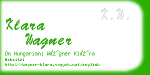 klara wagner business card